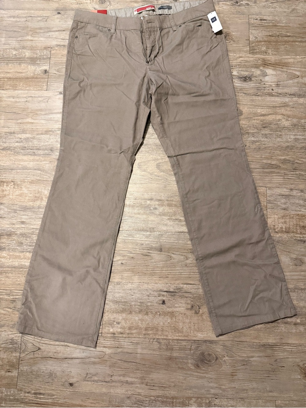 GAP Taupe Corduroy Boot-Cut Pants